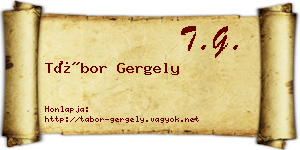 Tábor Gergely névjegykártya